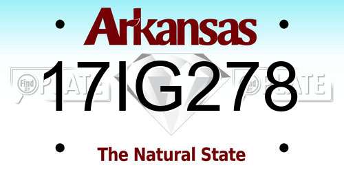 17IG278 Arkansas License Plate