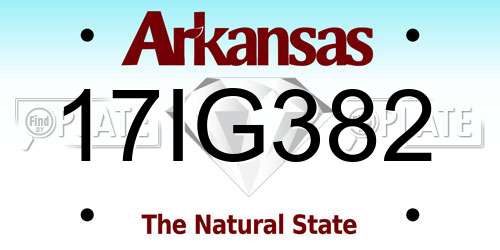 17IG382 Arkansas License Plate
