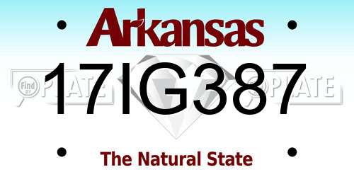 17IG387 Arkansas License Plate