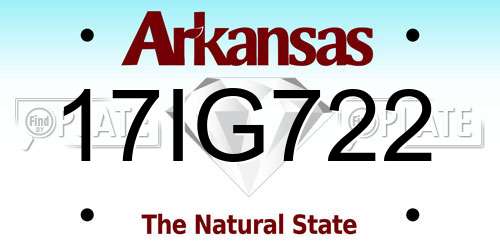 17IG722 Arkansas License Plate