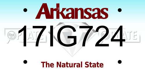 17IG724 Arkansas License Plate