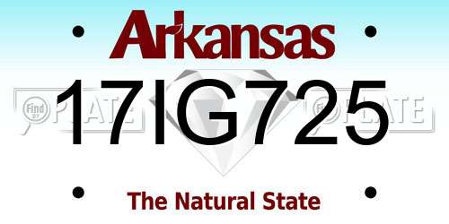 17IG725 Arkansas License Plate