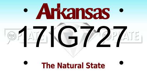 17IG727 Arkansas License Plate