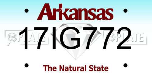 17IG772 Arkansas License Plate