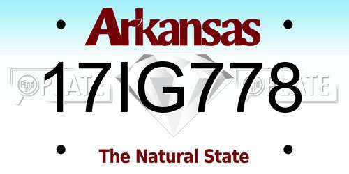 17IG778 Arkansas License Plate