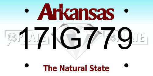 17IG779 Arkansas License Plate