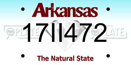 17II472 Arkansas License Plate