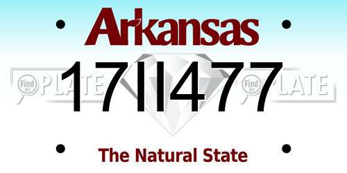 17II477 Arkansas License Plate