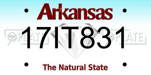 17IT831 Arkansas License Plate