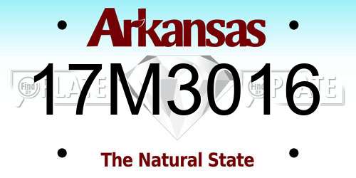 17M3016 Arkansas License Plate