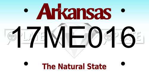 17ME016 Arkansas License Plate
