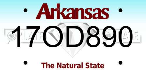 17OD890 Arkansas License Plate