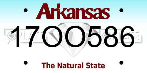 17OO586 Arkansas License Plate