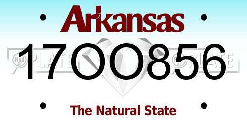 17OO856 Arkansas License Plate