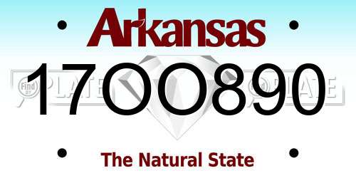 17OO890 Arkansas License Plate