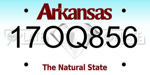 17OQ856 Arkansas License Plate