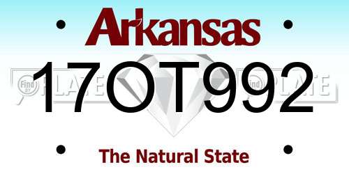 17OT992 Arkansas License Plate