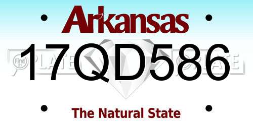 17QD586 Arkansas License Plate