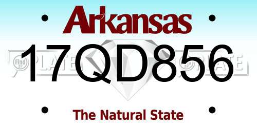 17QD856 Arkansas License Plate