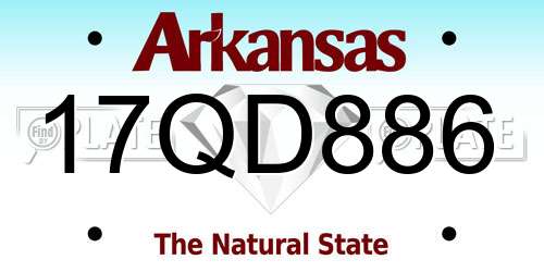 17QD886 Arkansas License Plate