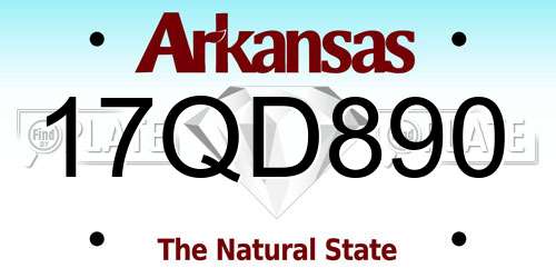 17QD890 Arkansas License Plate