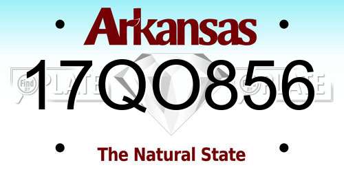 17QO856 Arkansas License Plate