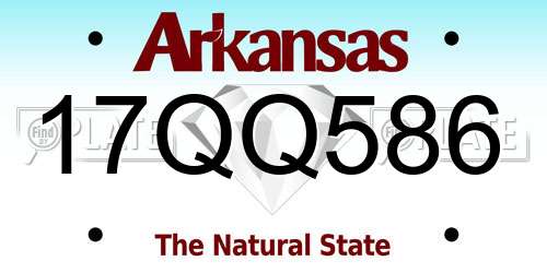 17QQ586 Arkansas License Plate