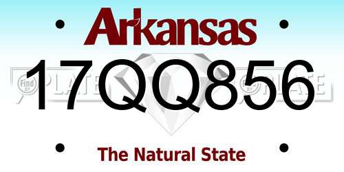 17QQ856 Arkansas License Plate