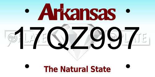 17QZ997 Arkansas License Plate