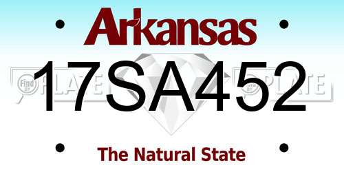 17SA452 Arkansas License Plate