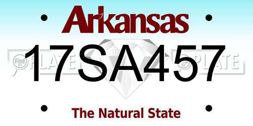 17SA457 Arkansas License Plate