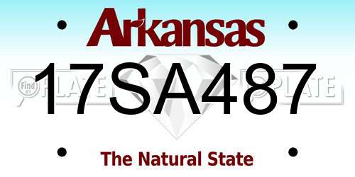17SA487 Arkansas License Plate
