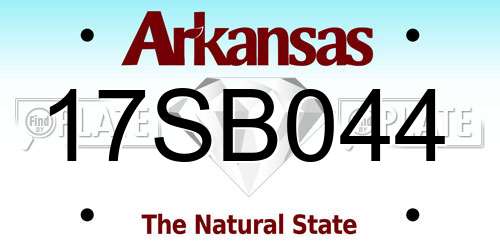 17SB044 Arkansas License Plate