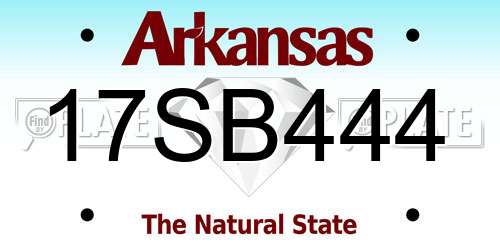 17SB444 Arkansas License Plate