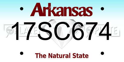 17SC674 Arkansas License Plate
