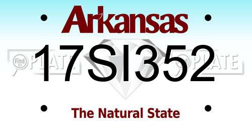 17SI352 Arkansas License Plate