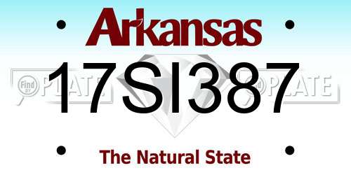 17SI387 Arkansas License Plate