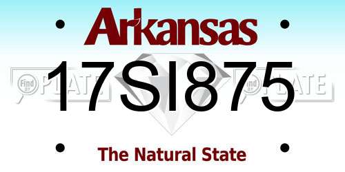 17SI875 Arkansas License Plate