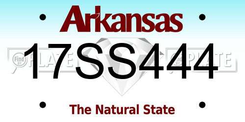 17SS444 Arkansas License Plate