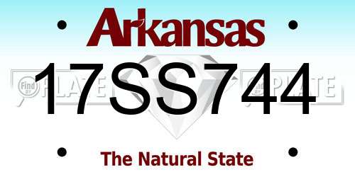 17SS744 Arkansas License Plate