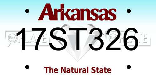 17ST326 Arkansas License Plate