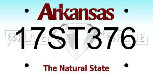 17ST376 Arkansas License Plate