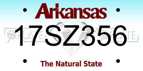 17SZ356 Arkansas License Plate