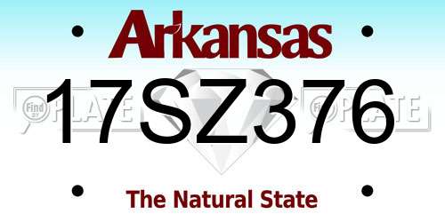 17SZ376 Arkansas License Plate