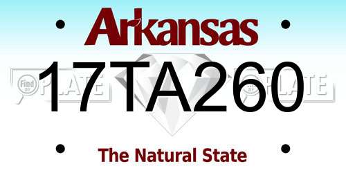 17TA260 Arkansas License Plate