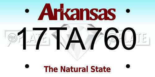 17TA760 Arkansas License Plate