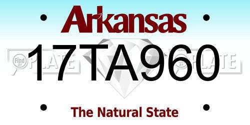 17TA960 Arkansas License Plate