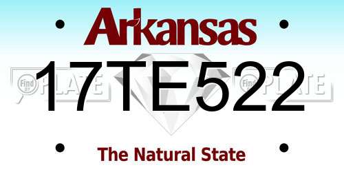 17TE522 Arkansas License Plate