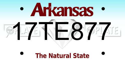 17TE877 Arkansas License Plate