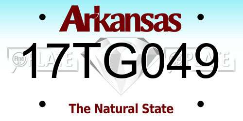 17TG049 Arkansas License Plate